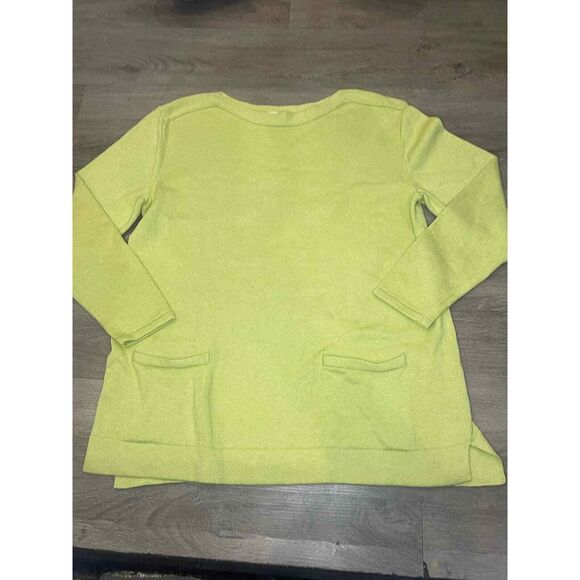 J. Jill Womens woven sweater size Large in lime green - Picture 3 of 3